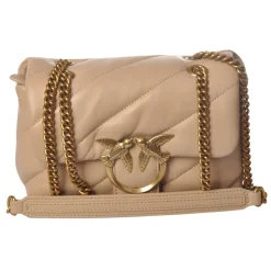 Pinko - Quilted Bag Love Mini Puff Maxy with Chain and Logo - Beige - Bag - Made in Italy - Luxury Exclusive Collection - Avvenice