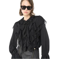 Pinko - Ruffled Blouse - Black - Shirts - Made in Italy - Luxury Exclusive Collection - Avvenice