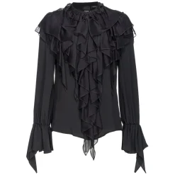 Pinko - Ruffled Blouse - Black - Shirts - Made in Italy - Luxury Exclusive Collection - Avvenice