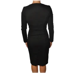 Pinko - Sheath Dress Quintino with Long Sleeve and V-neck - Black - Dress - Made in Italy - Luxury Exclusive Collection - Avvenice