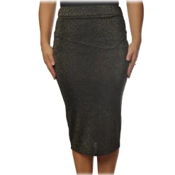 Pinko - Sheath Skirt Brevik in Lurex Knit - Grey - Skirt - Made in Italy - Luxury Exclusive Collection - Avvenice