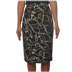 Pinko - Sheath Skirt Illusione Jewel-Patterned - Black - Skirt - Made in Italy - Luxury Exclusive Collection - Avvenice