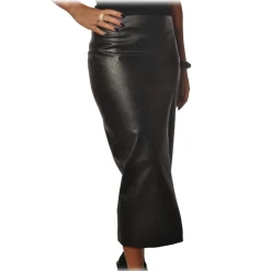 Pinko - Sheath Skirt Nebbia in Faux Leather - Black - Skirt - Made in Italy - Luxury Exclusive Collection - Avvenice