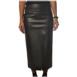 Pinko - Sheath Skirt Nebbia in Faux Leather - Black - Skirt - Made in Italy - Luxury Exclusive Collection - Avvenice