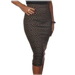 Pinko - Sheath Skirt Ortensio in Geometric Pattern - Black - Skirt - Made in Italy - Luxury Exclusive Collection - Avvenice