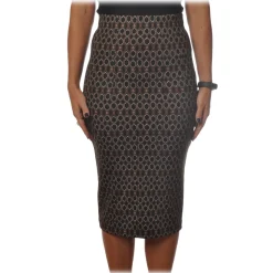 Pinko - Sheath Skirt Ortensio in Geometric Pattern - Black - Skirt - Made in Italy - Luxury Exclusive Collection - Avvenice