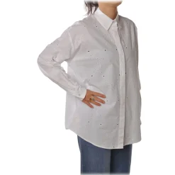 Pinko - Shirt Beethoven 4 in Broderie Anglaise - White - Shirts - Made in Italy - Luxury Exclusive Collection - Avvenice
