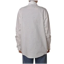 Pinko - Shirt Beethoven 4 in Broderie Anglaise - White - Shirts - Made in Italy - Luxury Exclusive Collection - Avvenice