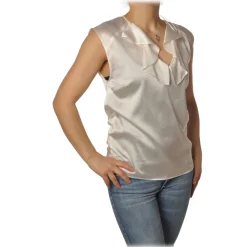 Pinko - Shirt Fascinoso in Elastic Silk - White - Shirts - Made in Italy - Luxury Exclusive Collection - Avvenice