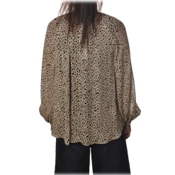 Pinko - Shirt Geocentrico with Ribbon and Bow - Black/Beige - Shirt - Made in Italy - Luxury Exclusive Collection - Avvenice