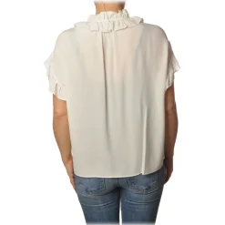 Pinko - Shirt Libero with Rouches - White - Shirts - Made in Italy - Luxury Exclusive Collection - Avvenice