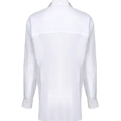 Pinko - Shirt with Plastron Detail with Pleats - White - Shirts - Made in Italy - Luxury Exclusive Collection - Avvenice