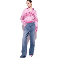 Pinko - Shirt with Tropical Print - Pink - Shirts - Made in Italy - Luxury Exclusive Collection - Avvenice