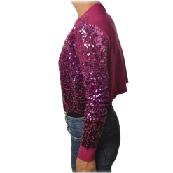 Pinko - Short Cardigan Albanese with Paillettes - Pink/Purple - Sweater - Made in Italy - Luxury Exclusive Collection - Avvenice