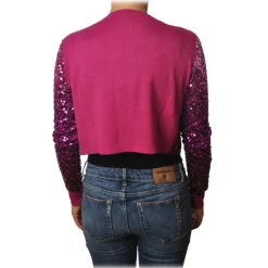 Pinko - Short Cardigan Albanese with Paillettes - Pink/Purple - Sweater - Made in Italy - Luxury Exclusive Collection - Avvenice