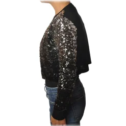 Pinko - Short Cardigan Albanese with Paillettes - Black/Silver - Sweater - Made in Italy - Luxury Exclusive Collection - Avvenice