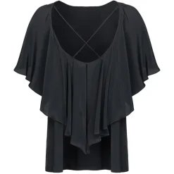 Pinko - Silk Blend Top with Ruffles - Black - Top - Made in Italy - Luxury Exclusive Collection - Avvenice