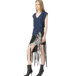 Pinko - Silk Blend V-Neck Top - Blue - Top - Made in Italy - Luxury Exclusive Collection - Avvenice