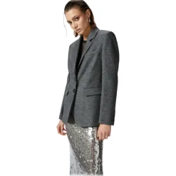 Pinko - Single Breasted Salt and Pepper Blazer - Grey - Jackets - Made in Italy - Luxury Exclusive Collection - Avvenice