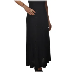Pinko - Skirt Boga Midi Cannettè Effect - Black - Skirt - Made in Italy - Luxury Exclusive Collection - Avvenice