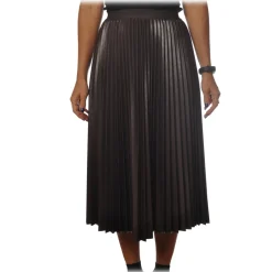 Pinko - Skirt Montare1 Midi Pleated Effect - Brown - Skirt - Made in Italy - Luxury Exclusive Collection - Avvenice