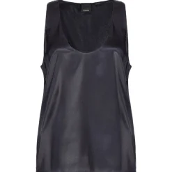 Pinko - Stretch Silk Satin Top - Black - Top - Made in Italy - Luxury Exclusive Collection - Avvenice
