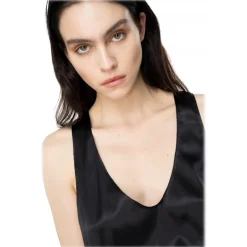 Pinko - Stretch Silk Satin Top - Black - Top - Made in Italy - Luxury Exclusive Collection - Avvenice