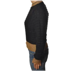 Pinko - Sweater Asciutto in Squared Wool - Black/Beige - Sweater - Made in Italy - Luxury Exclusive Collection - Avvenice