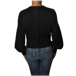 Pinko - Sweater Chissa Crewneck with Jewel Brooch - Black - Sweater - Made in Italy - Luxury Exclusive Collection - Avvenice