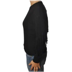 Pinko - Sweater Coperto Oversized with Fringes - Black - Sweater - Made in Italy - Luxury Exclusive Collection - Avvenice
