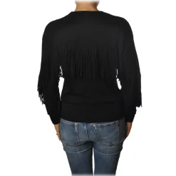 Pinko - Sweater Coperto Oversized with Fringes - Black - Sweater - Made in Italy - Luxury Exclusive Collection - Avvenice