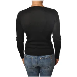 Pinko - Sweater Eritrea V-neck with Long Sleeve - Black - Sweater - Made in Italy - Luxury Exclusive Collection - Avvenice