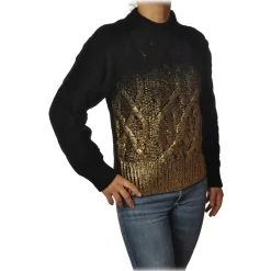 Pinko - Sweater Etiope Soft Fit Shaded Effect - Black/Gold - Sweater - Made in Italy - Luxury Exclusive Collection - Avvenice