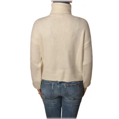 Pinko - Sweater Guyana High Neck Oversized with Studs - White - Sweater - Made in Italy - Luxury Exclusive Collection - Avvenice