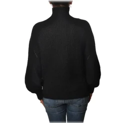 Pinko - Sweater MegaMix High Neck Oversized Fit - Black - Sweater - Made in Italy - Luxury Exclusive Collection - Avvenice