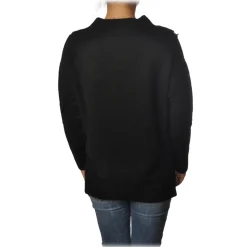 Pinko - Sweater Mozambico Oversized with V-neck - Black - Sweater - Made in Italy - Luxury Exclusive Collection - Avvenice