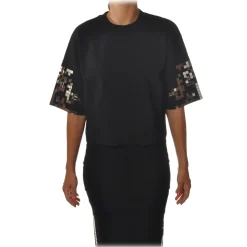 Pinko - Sweater Turco Oversized with Mirror Application - Black - Sweater - Made in Italy - Luxury Exclusive Collection - Avvenice