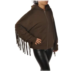 Pinko - Sweatshirt Tango with Fringe on the Back - Brown - Sweatshirt - Made in Italy - Luxury Exclusive Collection - Avvenice
