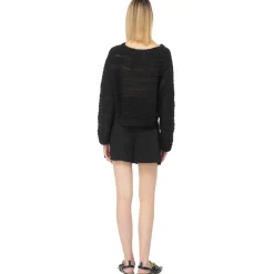 Pinko - Tailored Linen Line Shorts - Black - Trousers - Made in Italy - Luxury Exclusive Collection - Avvenice