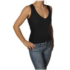 Pinko - Tank Top Sierra Leone Slim Fit with Lace Back - Black - Top - Made in Italy - Luxury Exclusive Collection - Avvenice