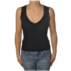 Pinko - Tank Top Sierra Leone Slim Fit with Lace Back - Black - Top - Made in Italy - Luxury Exclusive Collection - Avvenice