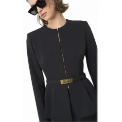 Pinko - Technical Fabric Jacket with Belt - Black - Jacket - Made in Italy - Luxury Exclusive Collection - Avvenice