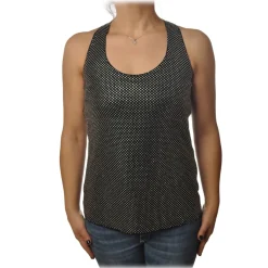 Pinko - Top Bakugan Rowing Tank Top with Strass - Black - Top - Made in Italy - Luxury Exclusive Collection - Avvenice