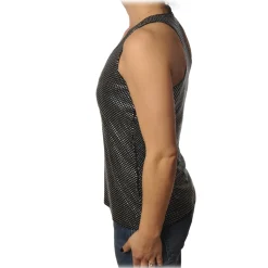 Pinko - Top Bakugan Rowing Tank Top with Strass - Black - Top - Made in Italy - Luxury Exclusive Collection - Avvenice