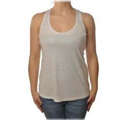 Pinko - Top Bakugan Rowing Tank Top with Strass - White - Top - Made in Italy - Luxury Exclusive Collection - Avvenice