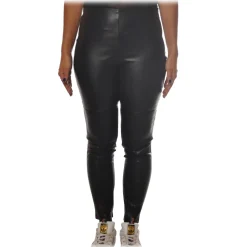 Pinko - Trousers Anselmo Leggings Slim Fit in Faux Leather - Black - Trousers - Made in Italy - Luxury Exclusive Collection - Avvenice