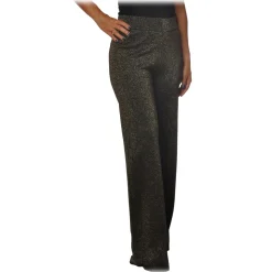 Pinko - Trousers Canada Wide Leg in Lurex Knit - Grey - Trousers - Made in Italy - Luxury Exclusive Collection - Avvenice