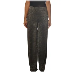 Pinko - Trousers Canada Wide Leg in Lurex Knit - Grey - Trousers - Made in Italy - Luxury Exclusive Collection - Avvenice