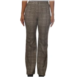 Pinko - Trousers Hulka Flared Leg in Galles Motif - Beige/Black - Trousers - Made in Italy - Luxury Exclusive Collection - Avvenice