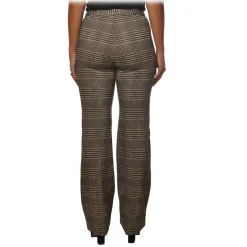 Pinko - Trousers Hulka Flared Leg in Galles Motif - Beige/Black - Trousers - Made in Italy - Luxury Exclusive Collection - Avvenice